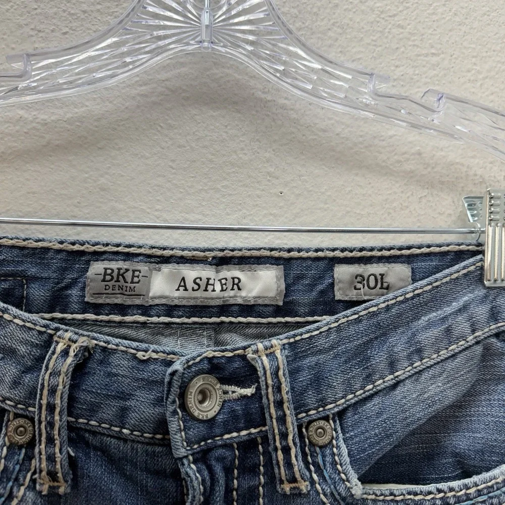 BKE Asher Jeans 30x33.5 30L Medium Wash Slim Straight Y2K Casual Cowboy Western